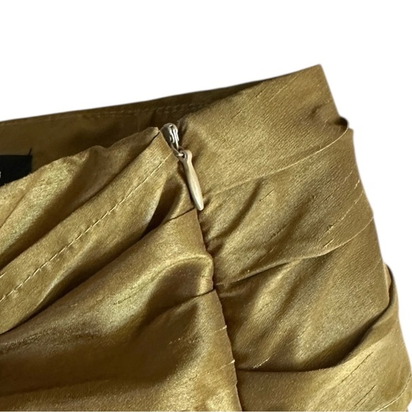 Calliope Olive Green Satin Wrap Trouser Pants Size M NWT Ruched High Rise Dressy - Picture 5 of 10